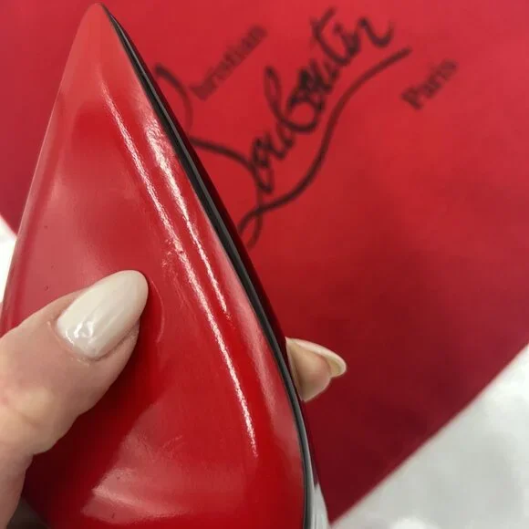 Christian Louboutin Kate Sling Back Patent Calfskin 85mm Red Sole Pumps - Picture 10 of 16